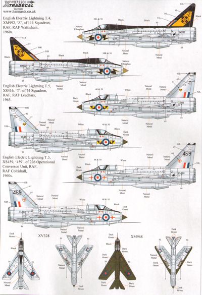 Xtradecal 72201 1:72 BAC/EE Lightning T.4/T.5 Part 2