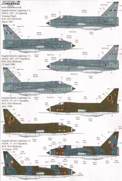 Xtradecal 72201 1:72 BAC/EE Lightning T.4/T.5 Part 2