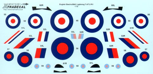 Xtradecal 72201 1:72 BAC/EE Lightning T.4/T.5 Part 2