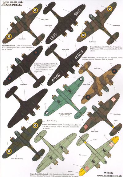 Xtradecal 72202 1:72 Bristol Blenheim Mk.I & Mk.If Part 1