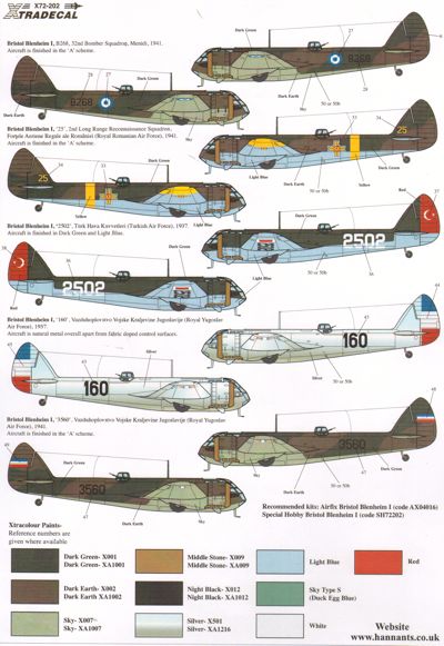 Xtradecal 72202 1:72 Bristol Blenheim Mk.I & Mk.If Part 1