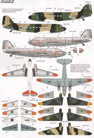 Xtradecal 72207 1:72 Douglas C-47 International Liveries