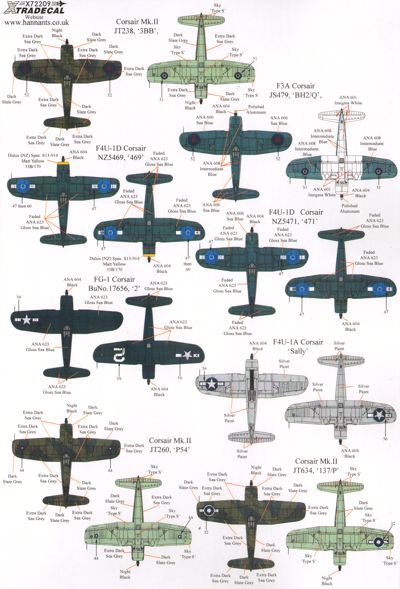 Xtradecal 72209 1:72 Vought F4U-1 Corsairs