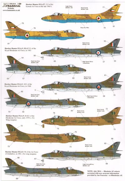 Xtradecal 72214 1:72 International Hawker Hunters