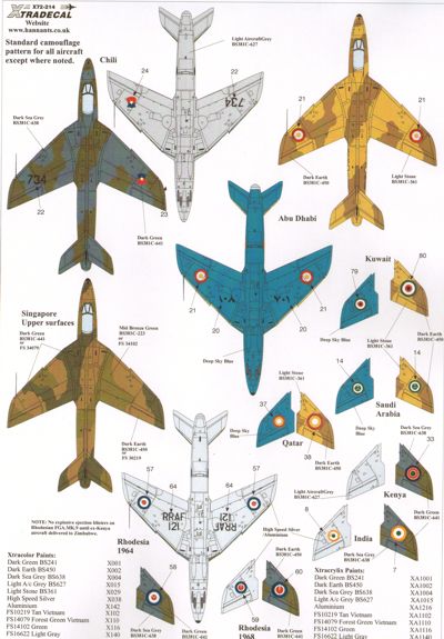 Xtradecal 72214 1:72 International Hawker Hunters