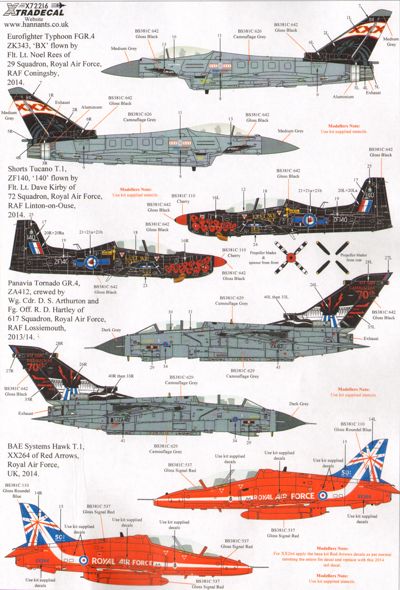 Xtradecal 72216 1:72 RAF 2014 Update Display Eurofighter EF-2000A Typhoon