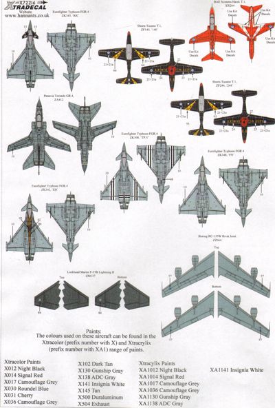 Xtradecal 72216 1:72 RAF 2014 Update Display Eurofighter EF-2000A Typhoon