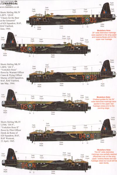 Xtradecal 72219 1:72 Short Stirling Mk.III and Mk.IV