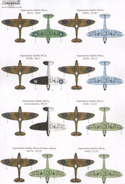 Xtradecal 72221 1:72 Supermarine Spitfires Battle of Britain 75th Anniversary Part 1