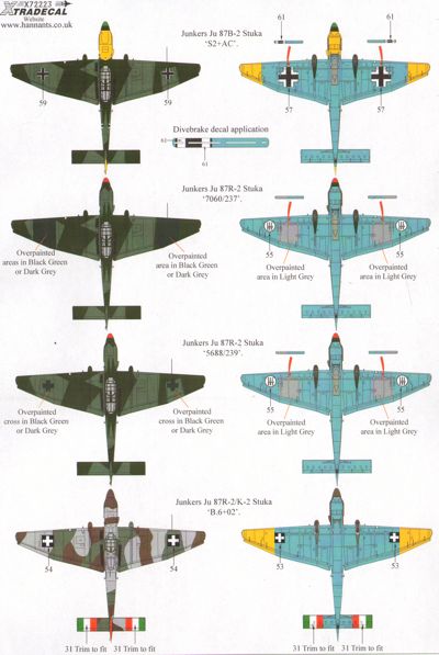 Xtradecal 72223 1:72 Junkers Ju-87B-1 'Stuka' /K/R