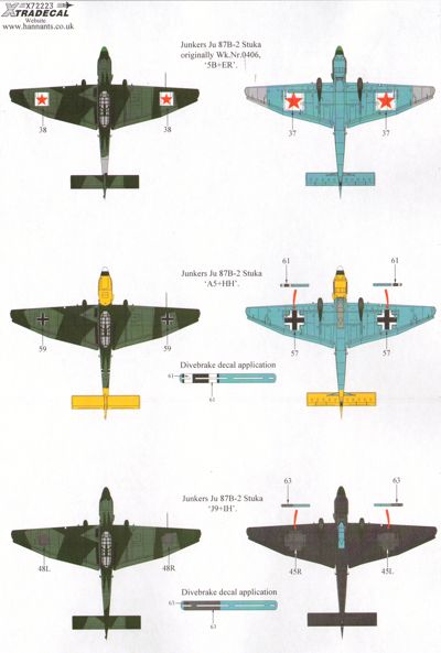 Xtradecal 72223 1:72 Junkers Ju-87B-1 'Stuka' /K/R