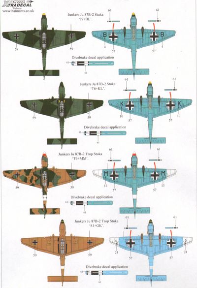 Xtradecal 72223 1:72 Junkers Ju-87B-1 'Stuka' /K/R