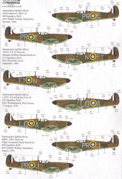 Xtradecal 72224 1:72 Supermarine Spitfires Battle of Britain 75th Anniversary Part 2