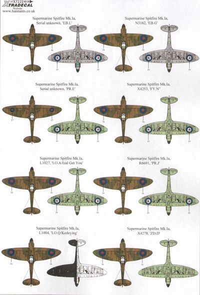 Xtradecal 72224 1:72 Supermarine Spitfires Battle of Britain 75th Anniversary Part 2