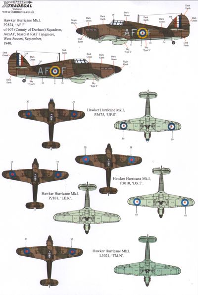 Xtradecal 72225 1:72 Hawker Hurricanes Battle of Britain 75th Anniversary Part 2