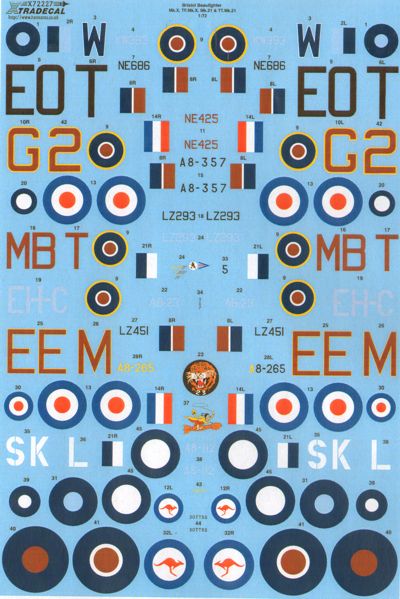 Xtradecal 72227 1:72 Bristol Beaufighter Mk.X/TF Mk.X/Mk.21/TT Mk.21