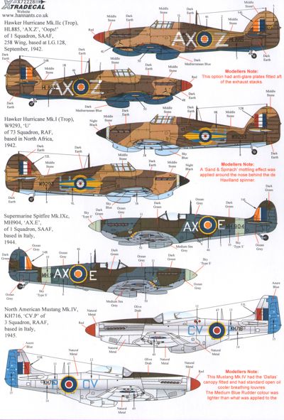 Xtradecal 72228 1:72 Fighters over Africa and the Mediterranean Part 1