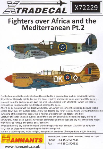 Xtradecal 72229 1:72 Fighters over Africa and the Mediterranean Part 2