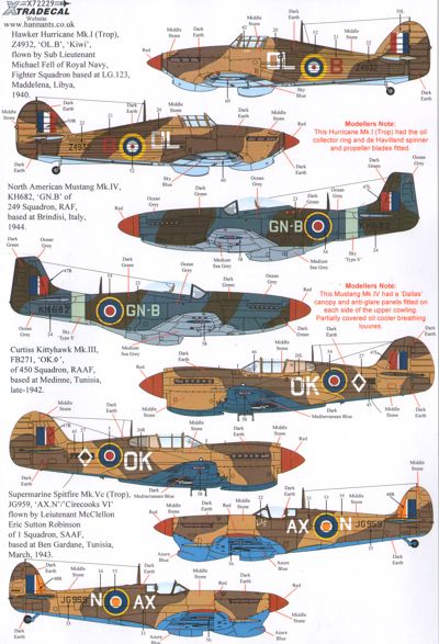 Xtradecal 72229 1:72 Fighters over Africa and the Mediterranean Part 2