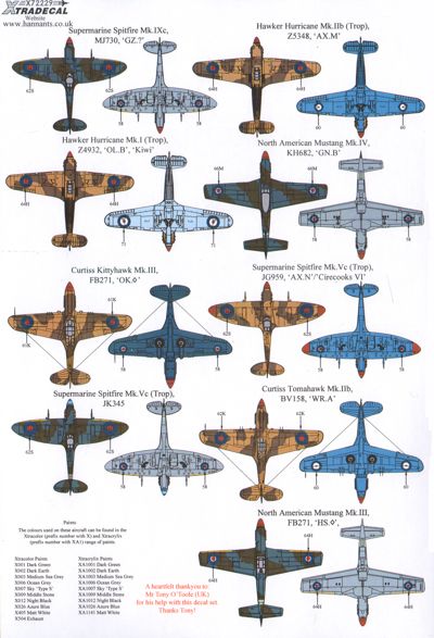 Xtradecal 72229 1:72 Fighters over Africa and the Mediterranean Part 2