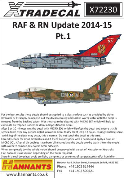 Xtradecal 72230 1:72 RAF & RN Update 2014-2015 Part 1 – Puzzle Craft