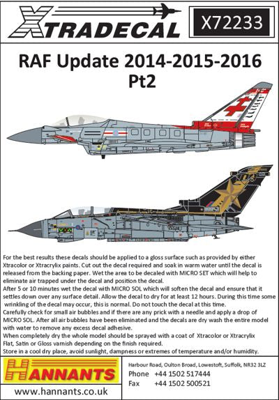 Xtradecal 72233 1:72 RAF Anniversary Updates 2014/2015/2016 Part 2