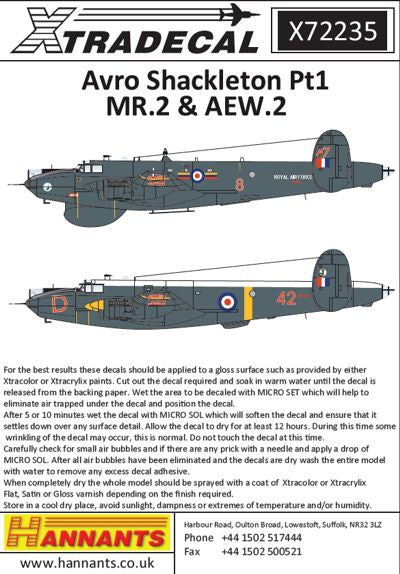 Xtradecal 72235 1:72 Avro Shackleton MR.2/AEW.2 Part 1