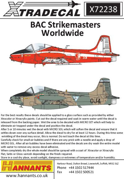 Xtradecal 72238 1:72 BAC 167 Strikemaster