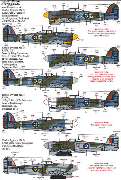 Xtradecal 72239 1:72 Hawker Typhoon Mk.Ib Car Door