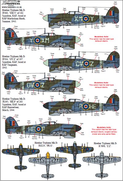 Xtradecal 72239 1:72 Hawker Typhoon Mk.Ib Car Door