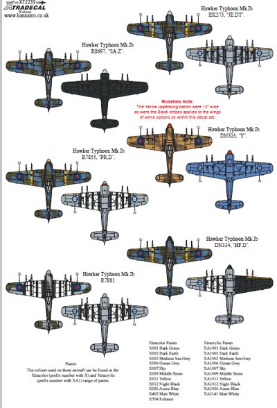 Xtradecal 72239 1:72 Hawker Typhoon Mk.Ib Car Door