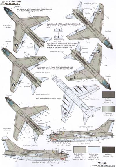 Xtradecal 72240 1:72 Colourful USN Vought A-7B/E Corsair II Part 1