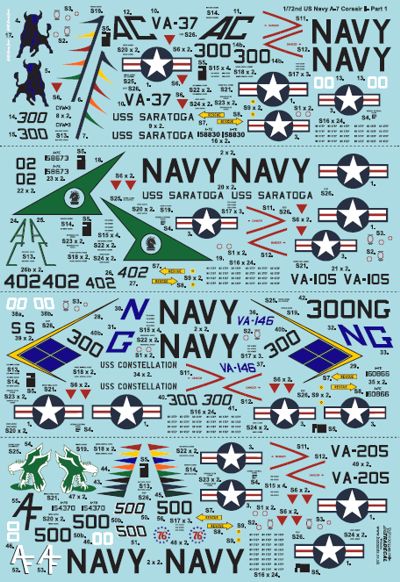 Xtradecal 72240 1:72 Colourful USN Vought A-7B/E Corsair II Part 1