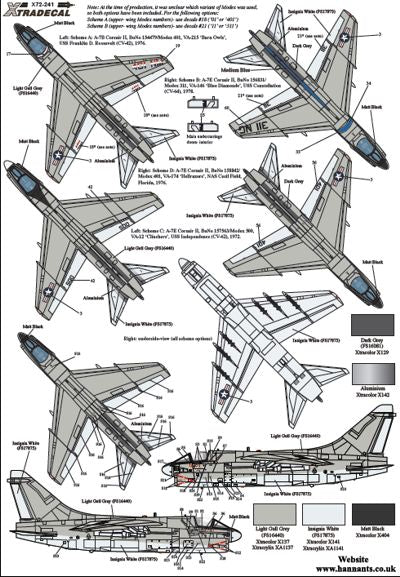 Xtradecal 72241 1:72 Colourful USN Vought A-7B/E Corsair II Part 2