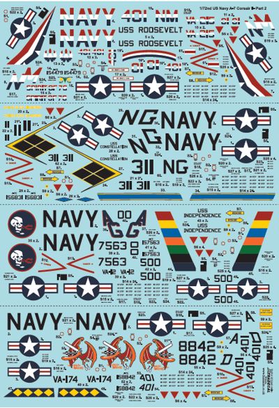 Xtradecal 72241 1:72 Colourful USN Vought A-7B/E Corsair II Part 2