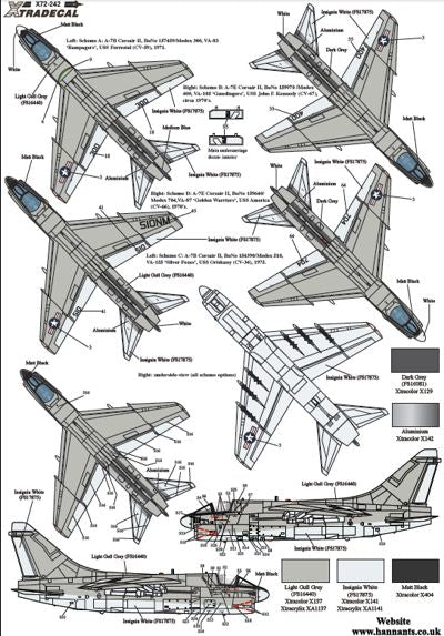 Xtradecal 72242 1:72 Colourful USN Vought A-7B/E Corsair Part 3