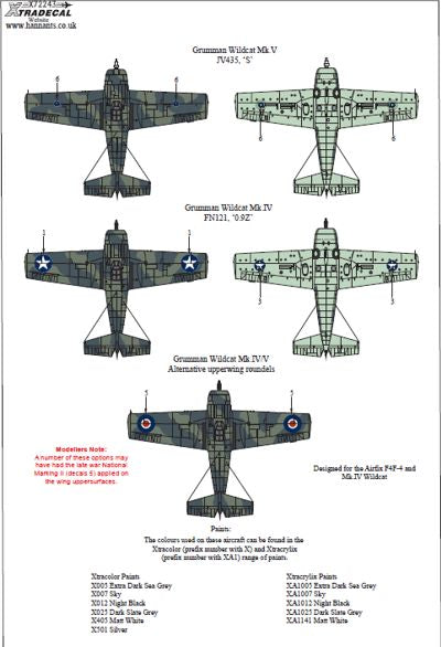 Xtradecal 72243 1:72 Yanks with Roundels Wildcat F4F-4B & FM-1 Part 6