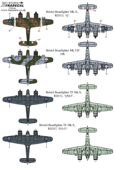 Xtradecal 72244 1:72 Bristol Beaufighter Mk.VI/TF.Mk.X Thimble Nose