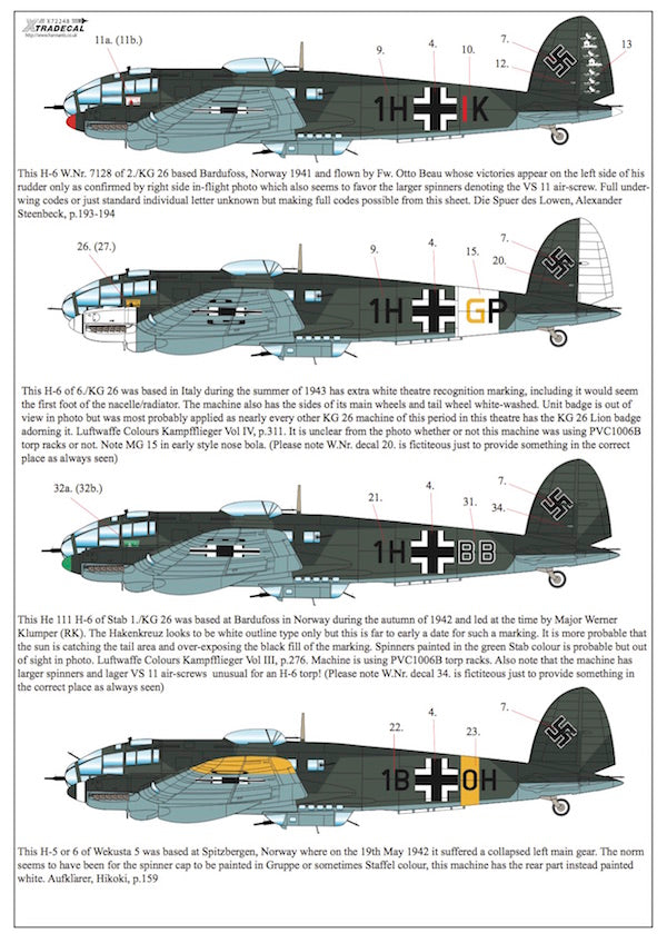 Xtradecal 72248 1:72 Heinkel He-111H-5/He-111y/He-111H-6