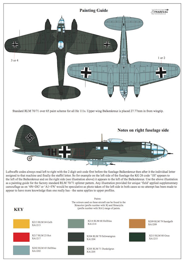 Xtradecal 72248 1:72 Heinkel He-111H-5/He-111y/He-111H-6