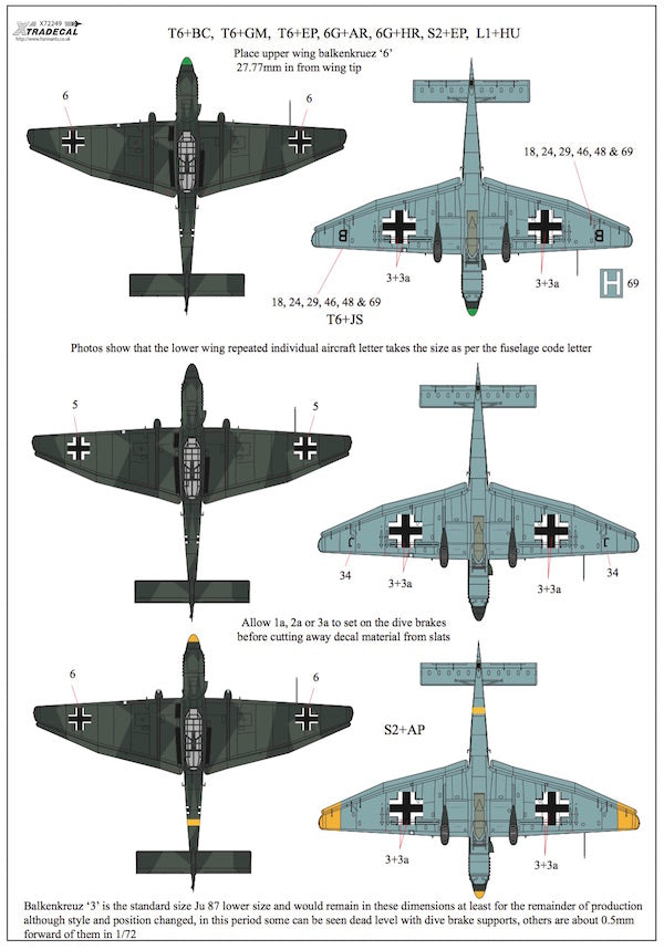 Xtradecal 72249 1:72 Junkers Ju-87B-1 'Stuka'