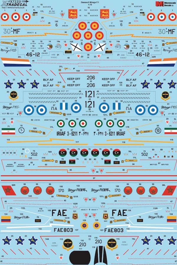 Xtradecal 72251 1:72 Dassault Mirage F.1CR