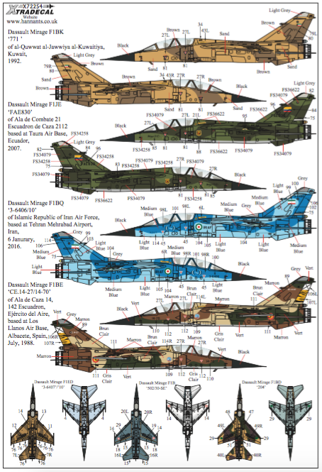 Xtradecal 72254 1:72 Dassault Mirage F.1B Two Seaters Part 2