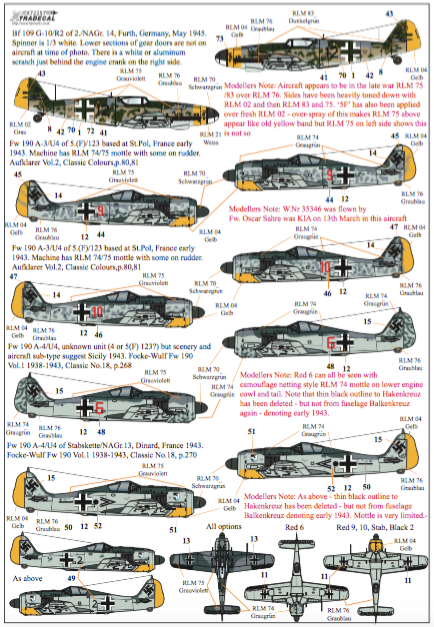 Xtradecal 72257 1:72 Luftwaffe Reconnaissance Fighters