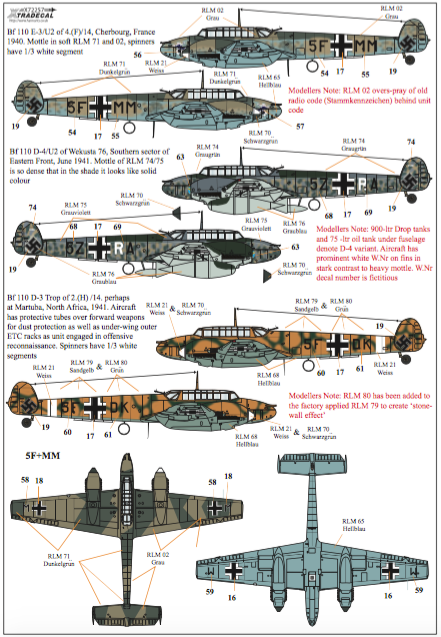 Xtradecal 72257 1:72 Luftwaffe Reconnaissance Fighters