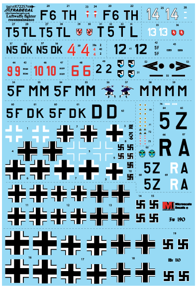 Xtradecal 72257 1:72 Luftwaffe Reconnaissance Fighters