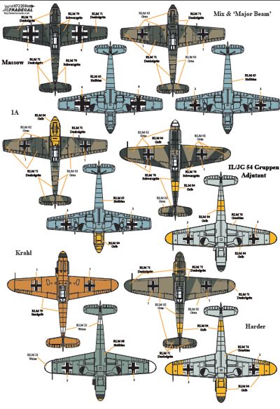 Xtradecal 72259 1:72 Messerschmitt Bf-109E/F/G Stab Markings Part 1