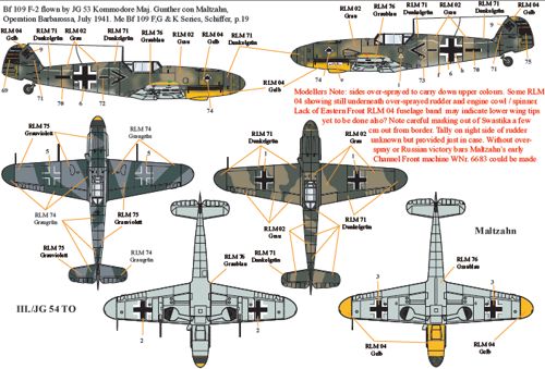 Xtradecal 72259 1:72 Messerschmitt Bf-109E/F/G Stab Markings Part 1