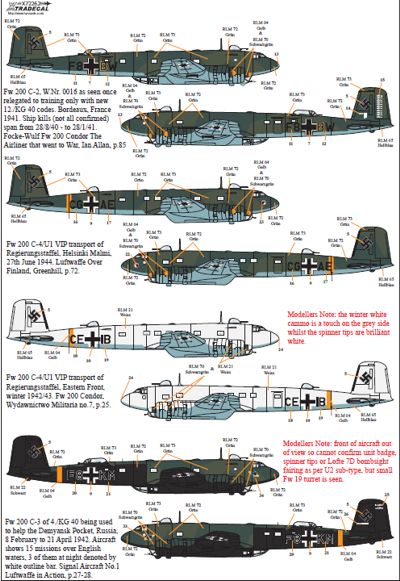 Xtradecal 72262 1:72 Focke-Wulf Fw-200 Condor