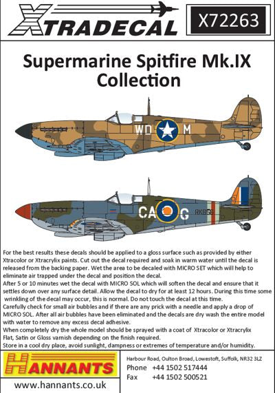 Xtradecal 72263 1:72 Supermarine Spitfire Mk.IX Collection